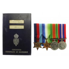 WW2 Merchant Navy Medal Group of Four with Continuous Certificate of Discharge - 3rd Eng. T.A. Dale, M.V. Vancouver City, Merchant Navy