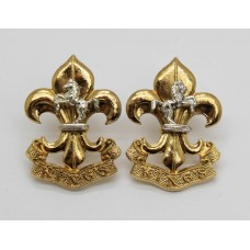 Pair of King's Regiment Bi-Metal Collar Badges