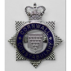 Cornwall Constabulary Senior Officer's Enamelled Cap Badge - Queen's Crown