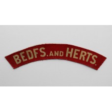 Bedfordshire & Hertfordshire Regiment (BEDFS. AND HERTS) WW2 Printed Shoulder Title