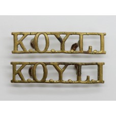 Pair of King's Own Yorkshire Light Infantry (K.O.Y.L.I.) Shoulder Titles