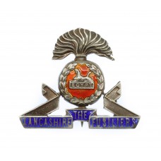 Lancashire Fusiliers Sterling Silver & Enamel Sweetheart Brooch