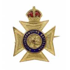 Buckinghamshire Battalion Enamelled Sweetheart Brooch - King's Crown