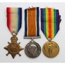 WW1 1914-15 Star Medal Trio - Sjt. D.J. Comtesse, North Staffordshire Regiment