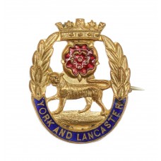 York & Lancaster Regiment Brass & Enamel Sweetheart Brooch