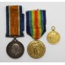 WW1 British War & Victory Medal Pair with Hallmarked Silver LMS Railway Ambulance Centre Medallion - Pte. J. Till, Royal Army Medical Corps & Royal Engineers (Railways)