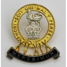 15th/19th King's Hussars Officer's Dress Cap Badge - Queen's Crow