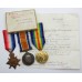 WW1 1914-15 Star Medal Trio - L.Cpl. R. Rossington, 2nd Bn. Notts & Derby Regiment (Sherwood Foresters) - Died of Wounds