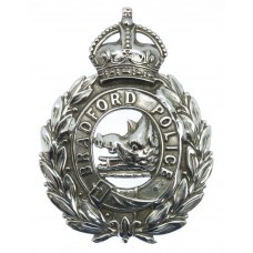 Bradford City Police Chrome Wreath Helmet Plate - King's Crown