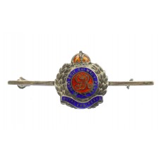 George VI Royal Engineers Sterling Silver & Enamel Sweetheart Brooch