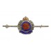 George VI Royal Engineers Sterling Silver & Enamel Sweetheart Brooch