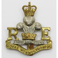 Royal Monmouthshire Royal Engineers Bi-Metal Cap Badge - Queen's Crown