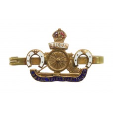 WWI Royal Field Artillery Brass & Enamel Horseshoes Sweetheart Brooch