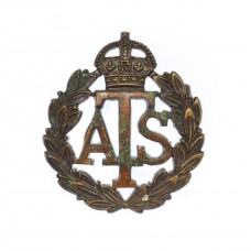 Auxiliary Territorial Service (A.T.S.) Officer's Service Dress Collar Badge - King's Crown