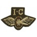 British Army Driver Internal Combustion (I.C.) Winged Wheel Cloth Proficiency Arm Badge