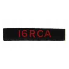 16th Royal Canadian Artillery (16 RCA) Cloth Shoulder Title