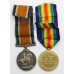 WW1 British War & Victory Medal Pair - Cpl. E. Houghton, Notts & Derby Regiment (Sherwood Foresters) - Wounded