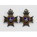 Pair of Notts & Derby Regiment (Sherwood Foresters) Officer's Dress Collar Badge - King's Crown
