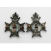 Pair of Notts & Derby Regiment (Sherwood Foresters) Officer's Dress Collar Badge - King's Crown