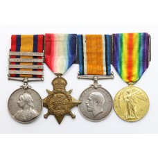 Queen's South Africa Medal (Clasps - Cape Colony, Orange Free State, Transvaal, South Africa 1902) and 1914 Mons Star Trio - Pte. B. Duckworth, Loyal North Lancashire Regiment M.I.