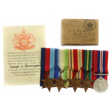 WW2 Merchant Navy Casualty Medal Group of Five - Chief Electrical Articifer J.L. Thompson, M.V. Port Victor, Merchant Navy