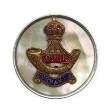 Durham Light Infantry (D.L.I.) Mother of Pearl & Silver Rim Sweetheart Brooch