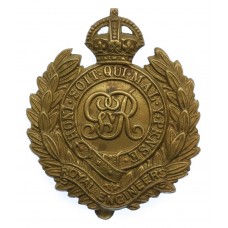 George V Royal Engineers Economy Cap Badge (Non Voided Centre)