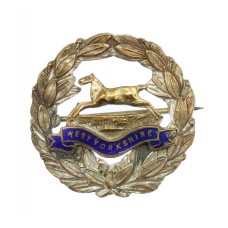 West Yorkshire Regiment Brass & Enamel Wreath Sweetheart Brooch