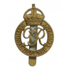 George VI National Defence Company Cap Badge