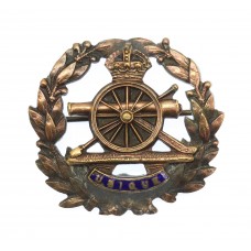 Royal Artillery Brass & Enamel Wreath Sweetheart Brooch