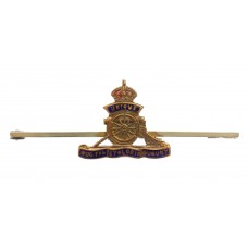 Royal Artillery Brass & Enamel Sweetheart Brooch/Tie Pin - King's Crown