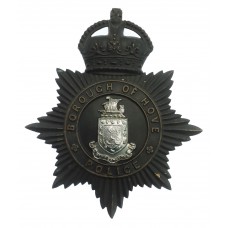 *Hove Borough Police Night Helmet Plate - King's Crown