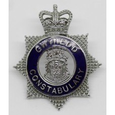 Gwynedd Constabulary Senior Officer's Enamelled Cap Badge - Queen's Crown