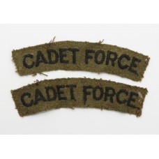 Pair of WW2 Army Cadet Force (CADET FORCE)  Cloth Shoulder Titles