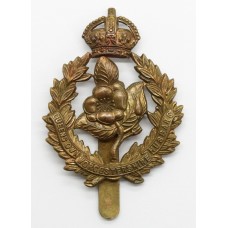 Queen's Own Worcestershire Hussars All Brass Cap Badge - King's Crown