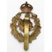 Queen's Own Worcestershire Hussars All Brass Cap Badge - King's Crown