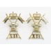 Rare Pair of 12th Royal Lancers Anodised (Staybrite) Collar Badges