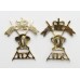 Rare Pair of 12th Royal Lancers Anodised (Staybrite) Collar Badges