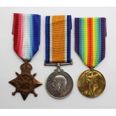 WW1 1914-15 Star Medal Trio - Cpl. F. Beardmore, 21st (6th City Pals) Bn. Manchester Regiment - Wounded