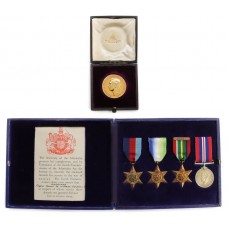 WW2 Medal Group with 9ct Gold Royal Naval College Dartmouth, King’s Medal - Midshipman P. T. de la G. Grissell, Royal Navy