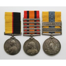 Queen's Sudan, QSA (Clasps - Cape Colony, Orange Free State, Johannesburg, Diamond Hill, South Africa 1901) and Khedives Sudan (Clasps - The Atbara, Khartoum) Medal Group of Three - Cpl. C. Morrison, Cameron Highlanders