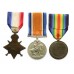 WW1 1914-15 Star Medal Trio - Cpl. V. Woods, 3rd Bn. Middlesex Regiment - K.I.A.