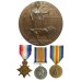 WW1 1914 Mons Star Medal Trio and Memorial Plaque - Cpl. T.P. Chorley, 2nd Bn. East Lancashire Regiment - K.I.A.