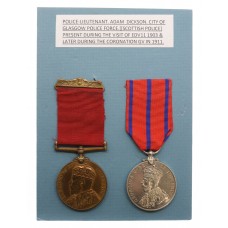 1903 and 1911 Scottish Police Medal Pair - Lieut. Adam Dickson, City of Glasgow Police