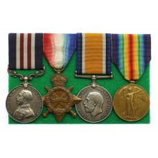 WW1 Military Medal. 1914-15 Star, British War & Victory Medal Group of Four - Gnr. C.W. Squires, Royal Artillery
