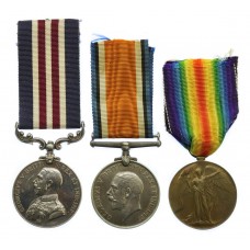 WW1 Military Medal, British War & Victory Medal Group of Three - Cpl. C. Rowland, 7th Bn. East Kent Regiment (The Buffs) - K.I.A. 