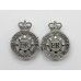 Pair of Ministry of Defence Police Collar Badges - Queen's Crown