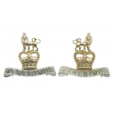 Pair of 15th/19th Hussars Anodised (Staybrite) Collar Badges