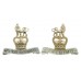 Pair of 15th/19th Hussars Anodised (Staybrite) Collar Badges
