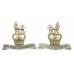Pair of 15th/19th Hussars Anodised (Staybrite) Collar Badges